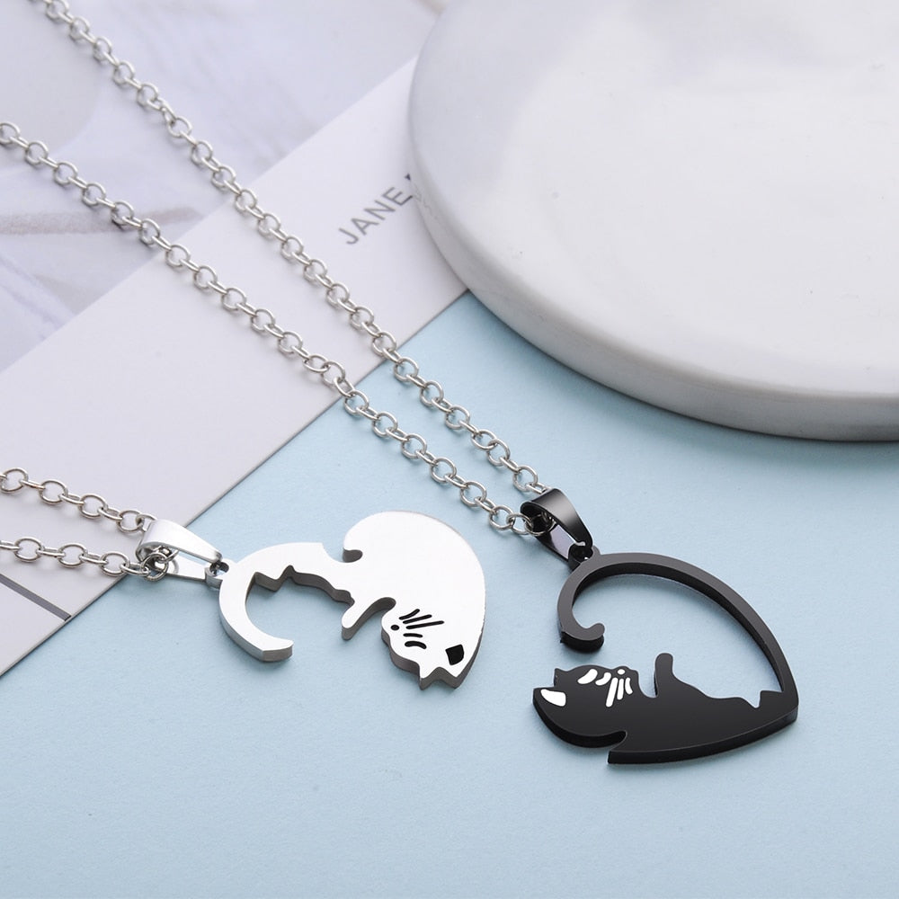 Cat Yin Yang Friendship Necklace