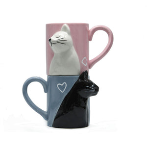 Kissing Cats Mug Set