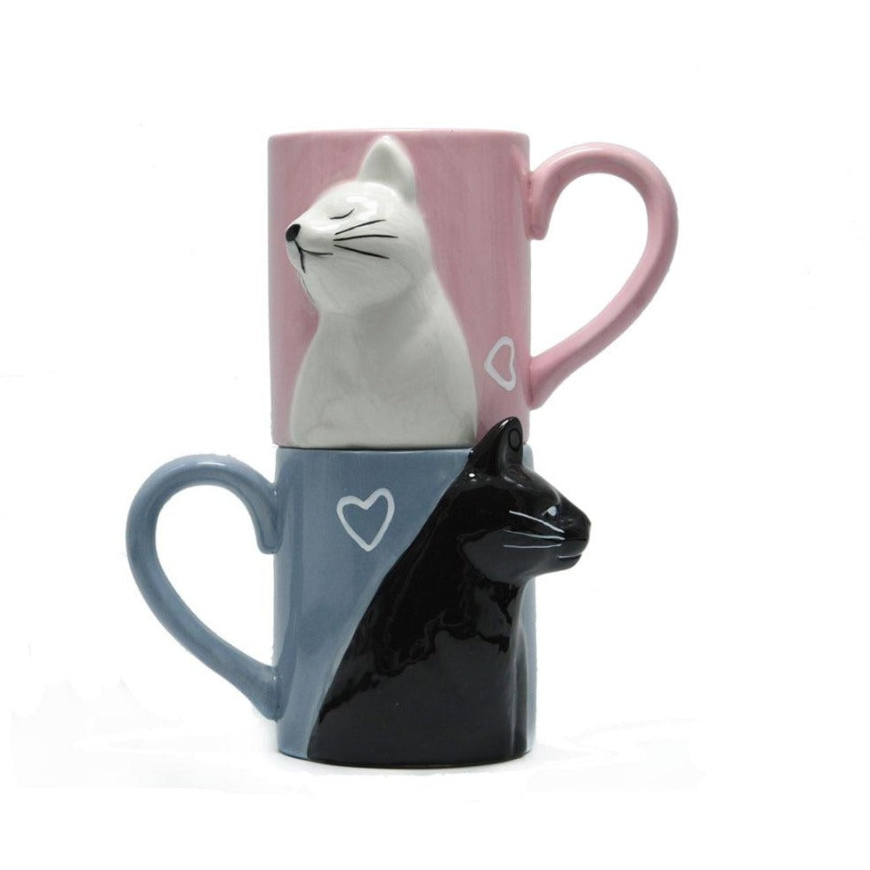 Kissing Cats Mug Set