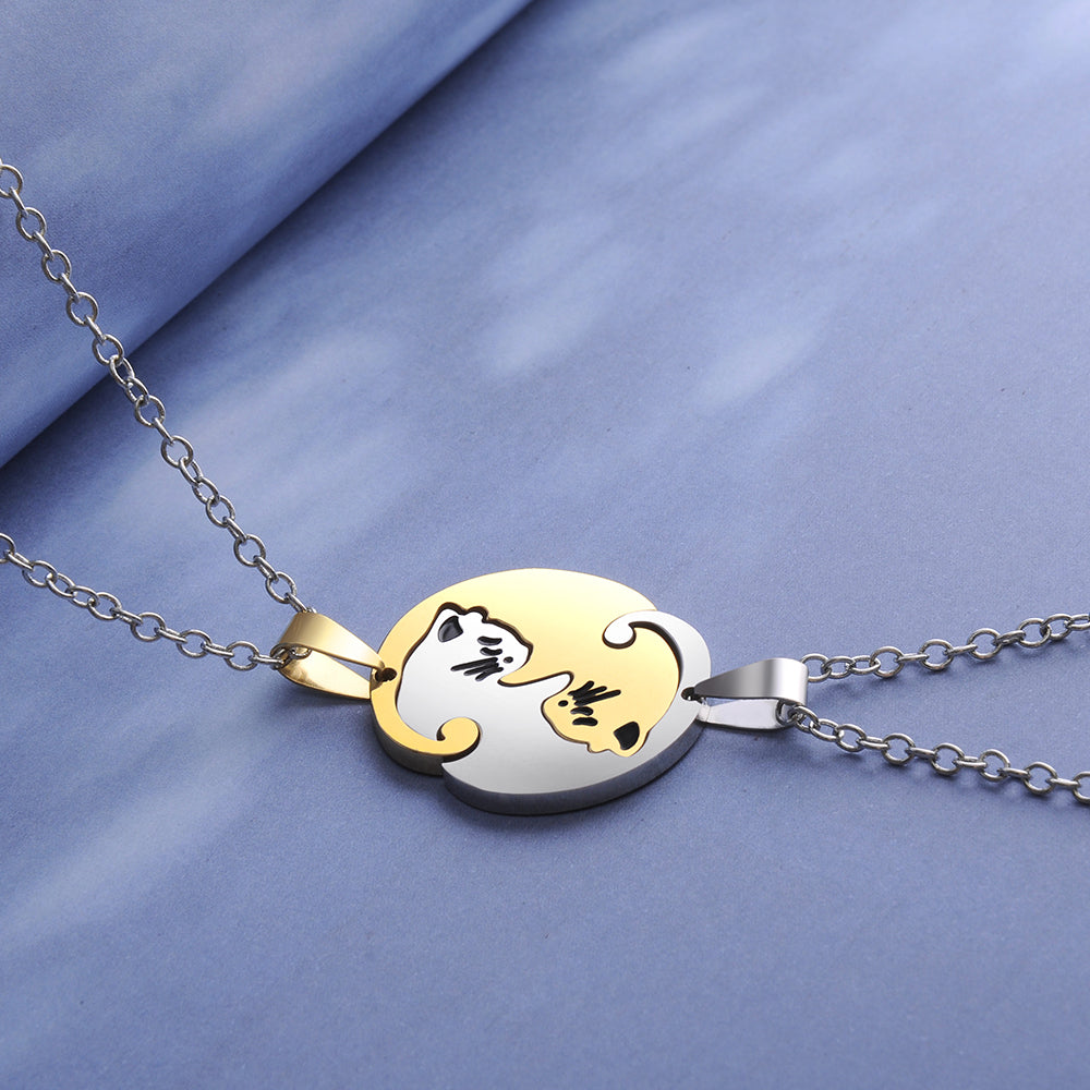 Cat Yin Yang Friendship Necklace